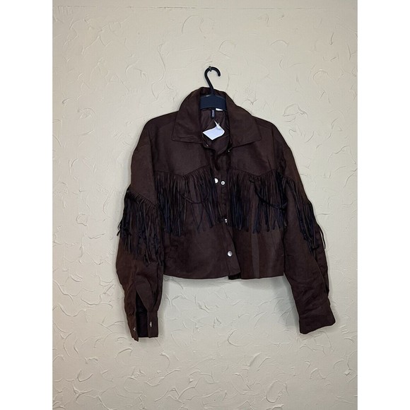Fridge Trimmed Jacket H&M Size S Color Brown - Picture 2 of 4